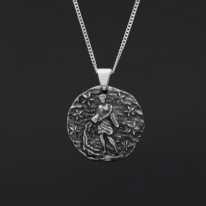 Aquarius Pendant, Unique Zodiac Jewelry, Sterling Silver Astrology Necklace, Water Bearer Charm, Gift for Aquarius by SWISS P