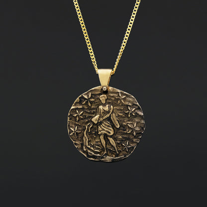 Aquarius Pendant, Unique Zodiac Jewelry, Sterling Silver Astrology Necklace, Water Bearer Charm, Gift for Aquarius by SWISS P