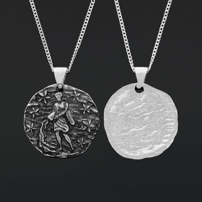 Aquarius Pendant, Unique Zodiac Jewelry, Sterling Silver Astrology Necklace, Water Bearer Charm, Gift for Aquarius by SWISS P