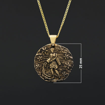 Aquarius Pendant, Unique Zodiac Jewelry, Sterling Silver Astrology Necklace, Water Bearer Charm, Gift for Aquarius by SWISS P