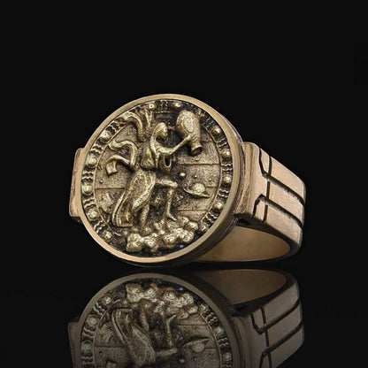 Aquarius Zodiac Round Ring by SWISS PLUS - Zodiac Collection - view 3