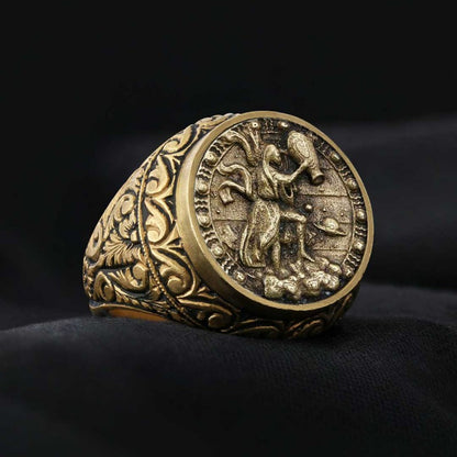 Aquarius Zodiac Silver Ring by SWISS PLUS - Zodiac Collection