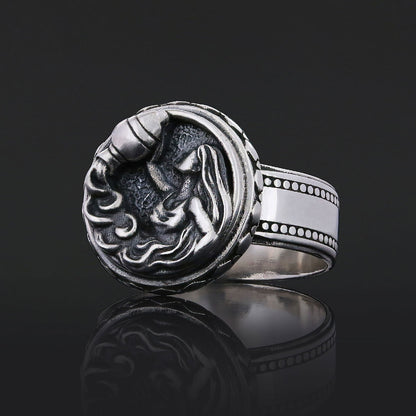 Aquarius Zodiac Silver Ring by SWISS PLUS - Zodiac Collection - view 3