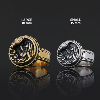 Aquarius Zodiac Silver Ring by SWISS PLUS - Zodiac Collection - view 4