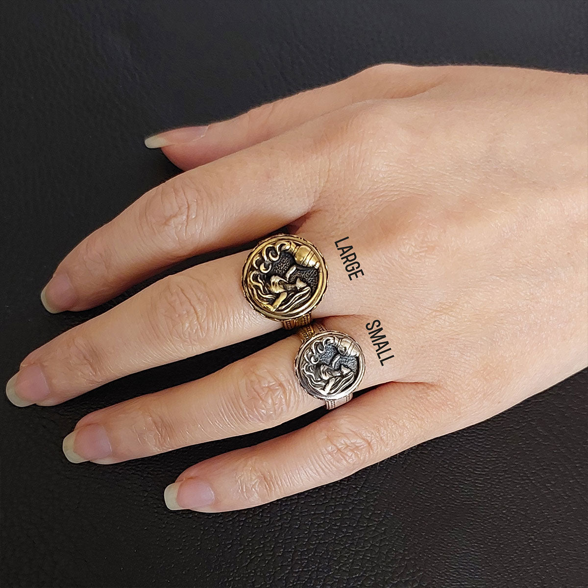 Aquarius Zodiac Silver Ring - view 5