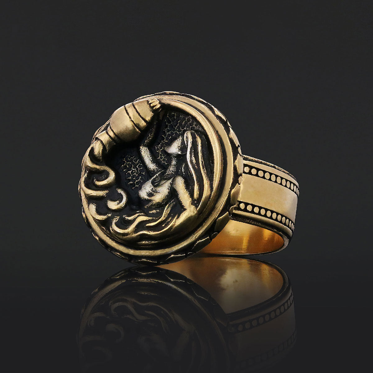 Aquarius Zodiac Silver Ring - view 6