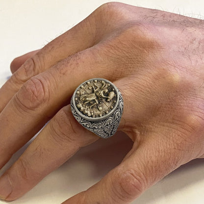 Aquarius Zodiac Silver Ring by SWISS PLUS - Zodiac Collection - view 6