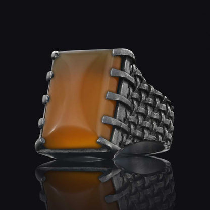 Arcana Silver Men Ring by SWISS PLUS - Unique Design Rings - view 3