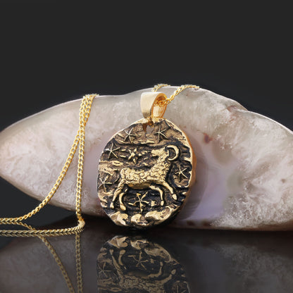 Aries Pendant, Zodiac Necklace, Sterling Silver Pendant, Astrology Jewelry, Aries Sign Jewelry by SWISS PLUS - Zodiac Collect
