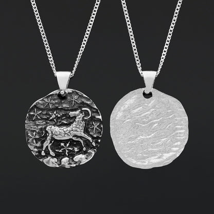 Aries Pendant, Zodiac Necklace, Sterling Silver Pendant, Astrology Jewelry, Aries Sign Jewelry by SWISS PLUS - Zodiac Collect
