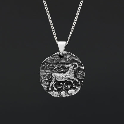 Aries Pendant, Zodiac Necklace, Sterling Silver Pendant, Astrology Jewelry, Aries Sign Jewelry by SWISS PLUS - Zodiac Collect