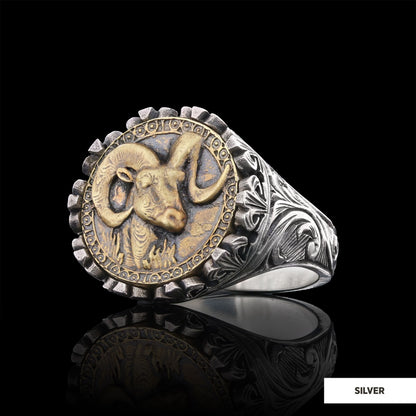 Aries Sign Ring, 925 Sterling Silver Aries Sign Ring by SWISS PLUS - Zodiac Collection - view 2