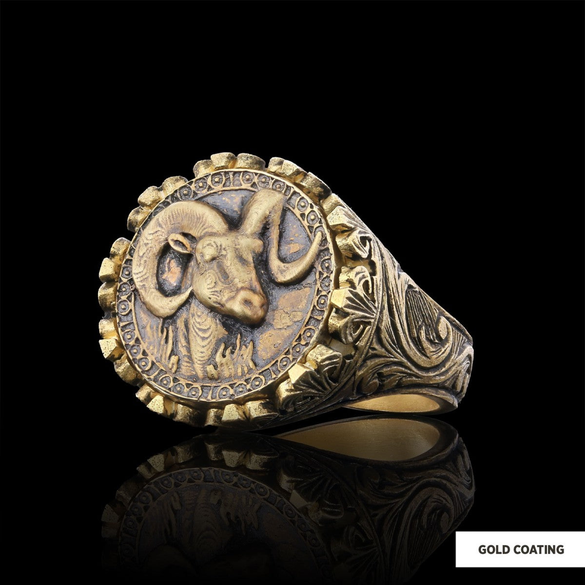Aries Sign Ring, 925 Sterling Silver Aries Sign Ring by SWISS PLUS - Zodiac Collection - view 3