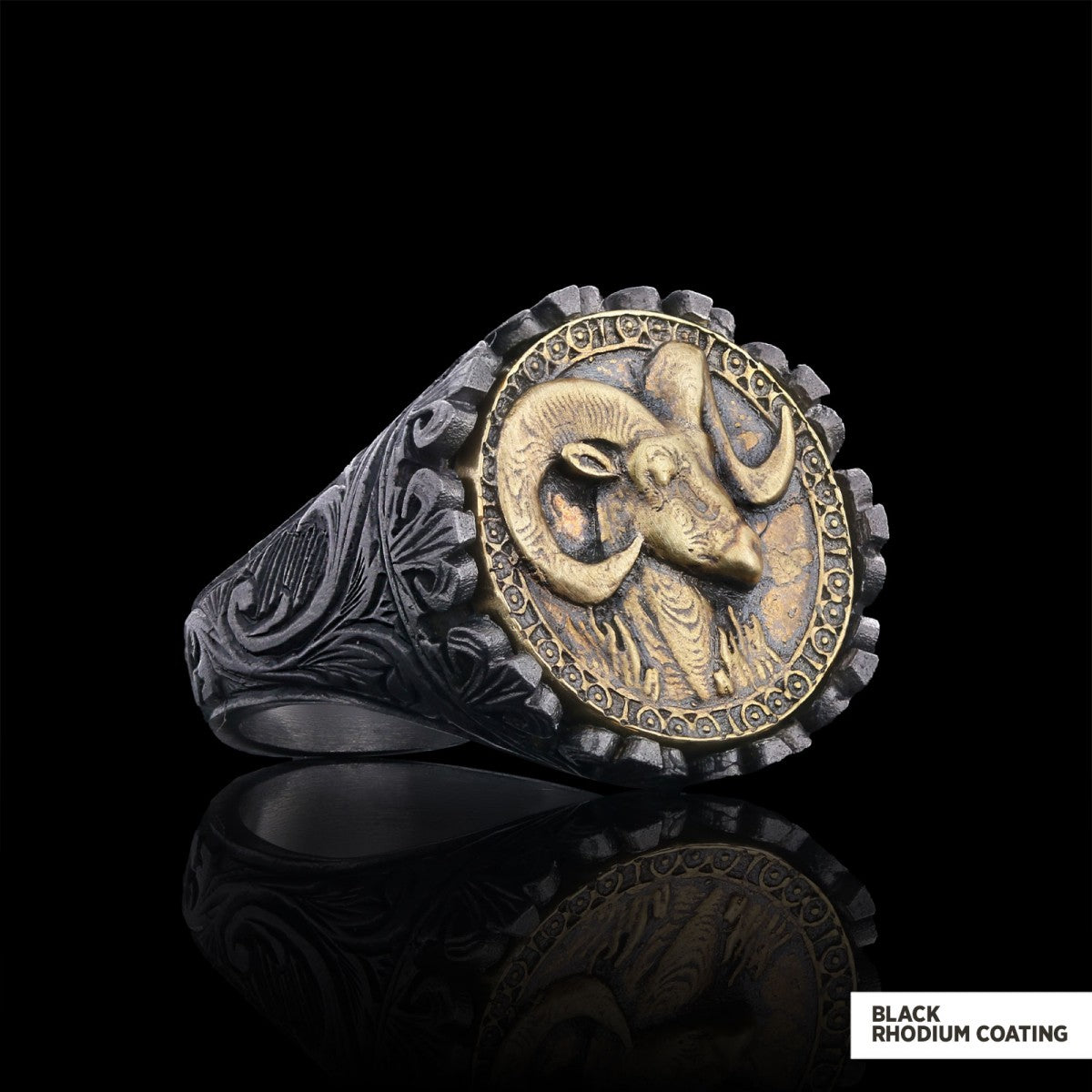 Aries Sign Ring, 925 Sterling Silver Aries Sign Ring by SWISS PLUS - Zodiac Collection - view 4