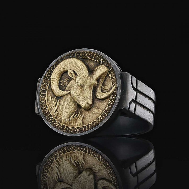 Aries Zodiac Round Ring