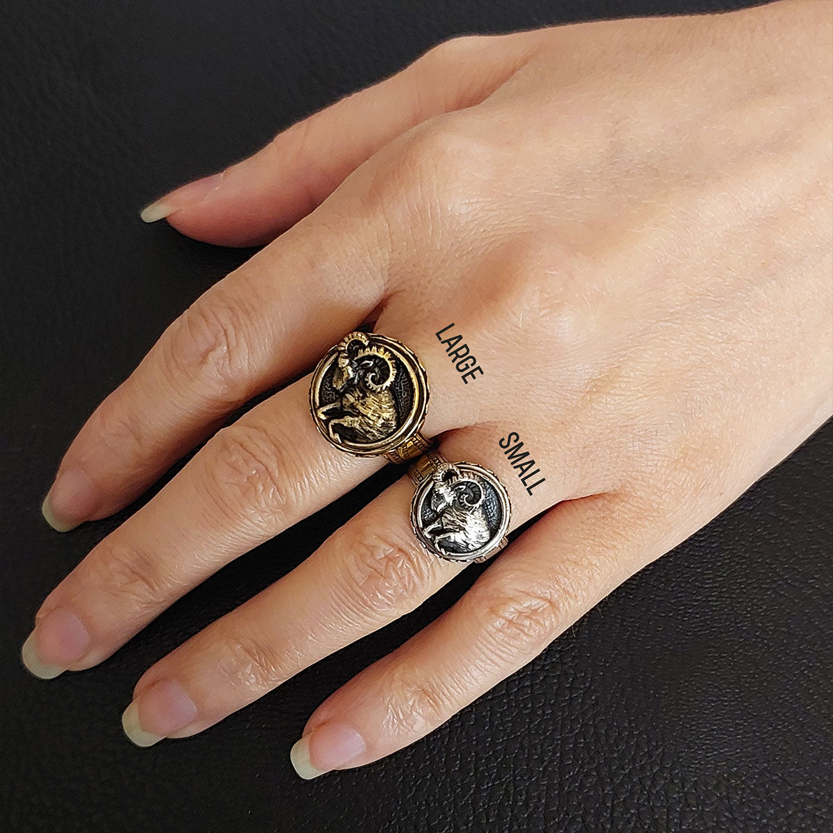 Aries Zodiac Silver Ring - view 5