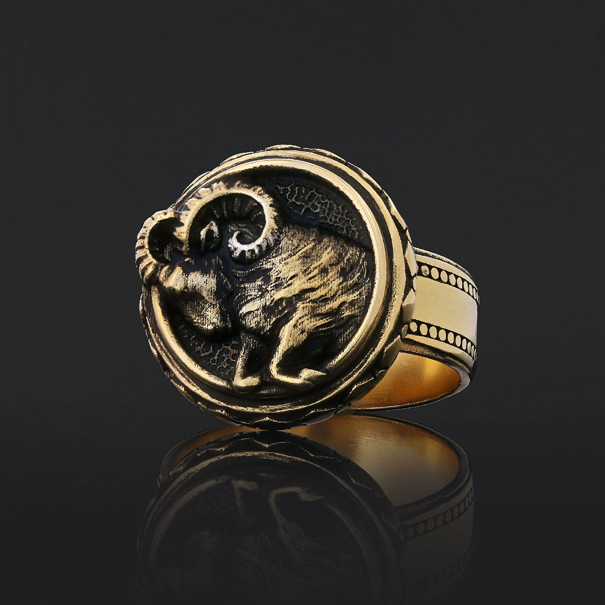 Aries Zodiac Silver Ring