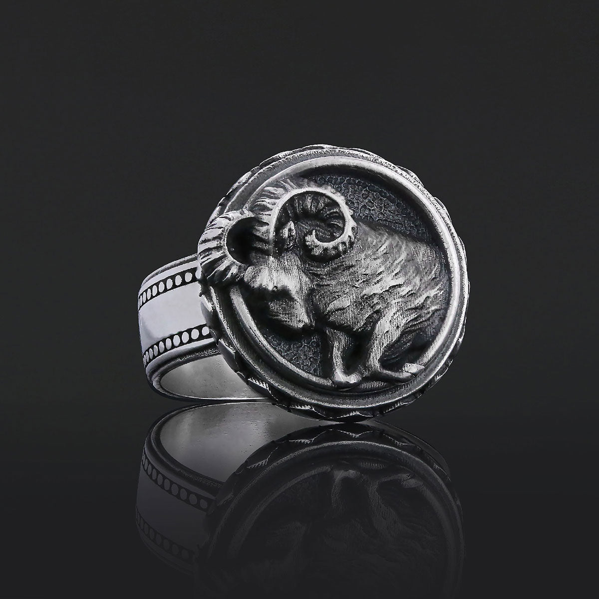 Aries Zodiac Silver Ring - view 7