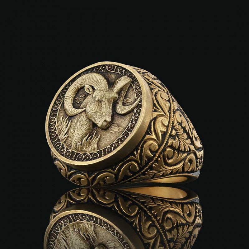 Aries Zodiac Silver Ring - view 3