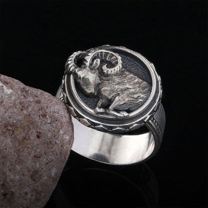 Aries Zodiac Silver Ring by SWISS PLUS - Zodiac Collection