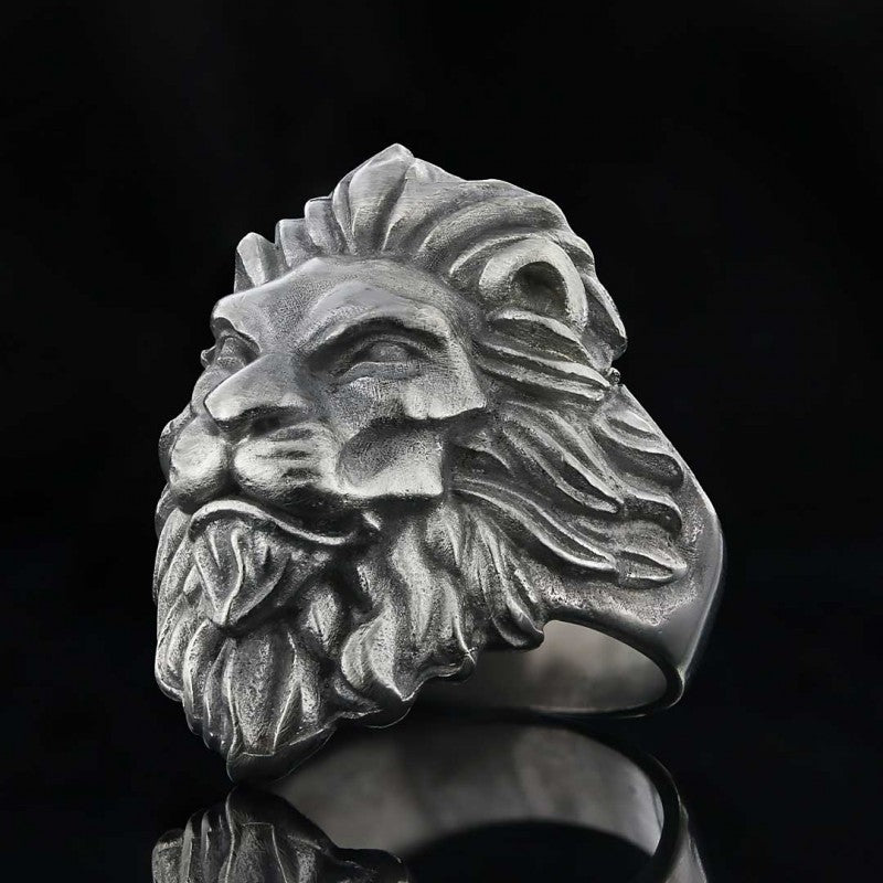 Lion Silver Ring by SWISS PLUS - Unique Design Rings - view 2