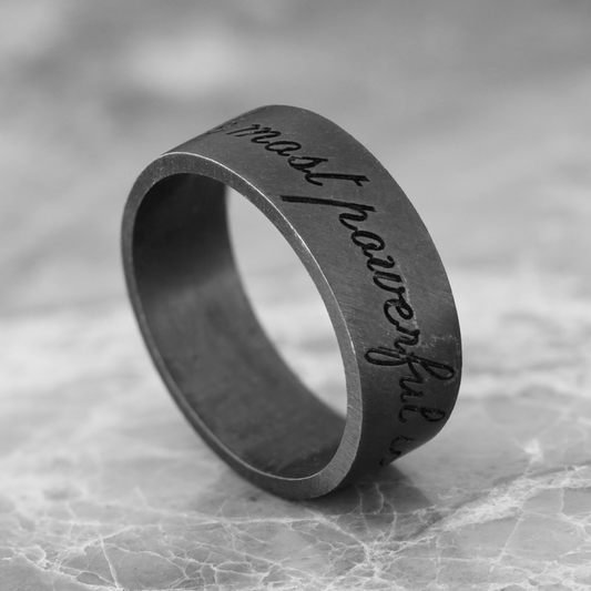 Silence Motto Band Ring