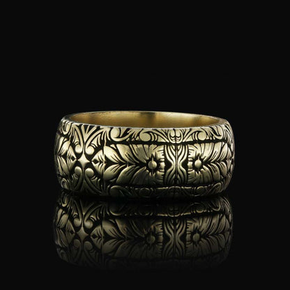 Special Design Floral Motif Sterling Silver Wedding Ring by SWISS PLUS - Sterling Silver Band Rings - view 5