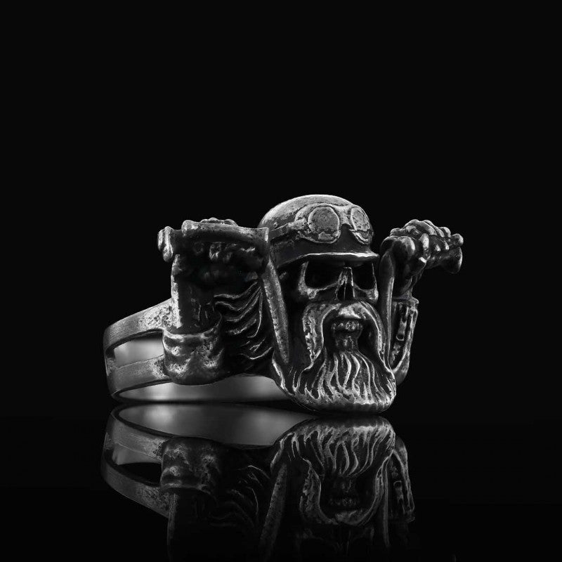 Biker Skull Ring by SWISS PLUS - Skull Rings - view 2