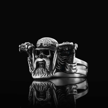 Biker Skull Ring by SWISS PLUS - Skull Rings - view 3