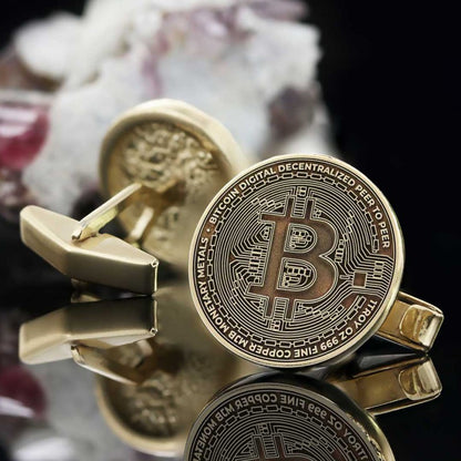 Bitcoin Souvenir Cufflink by SWISS PLUS - Bitcoin Jewelry Collection