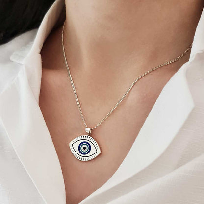 Blue Evil Eye Beads Sterling Silver Pendant by SWISS PLUS - Blue Evil Eye Beads Pendants - view 3
