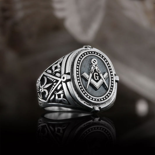 Blue Lodge Masonic Ring, Celtic Lodge Masonic Ring, Special Masonic Ring, Freemasonic Ring - view 1