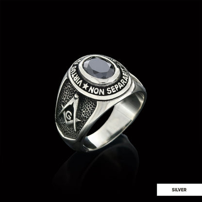 Blue Stone Masonic Round Ring, Mystic Guardian Mason Ring, Phantom Mason Ring by SWISS PLUS - Mason Collection - view 4