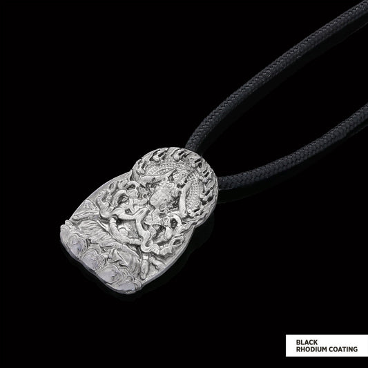 Buddha Lotus Pendant Black Rhodium Coating