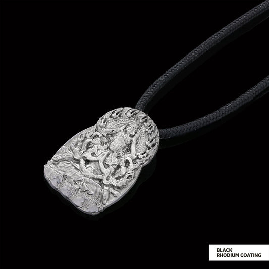 Buddha Lotus Pendant Black Rhodium Coating