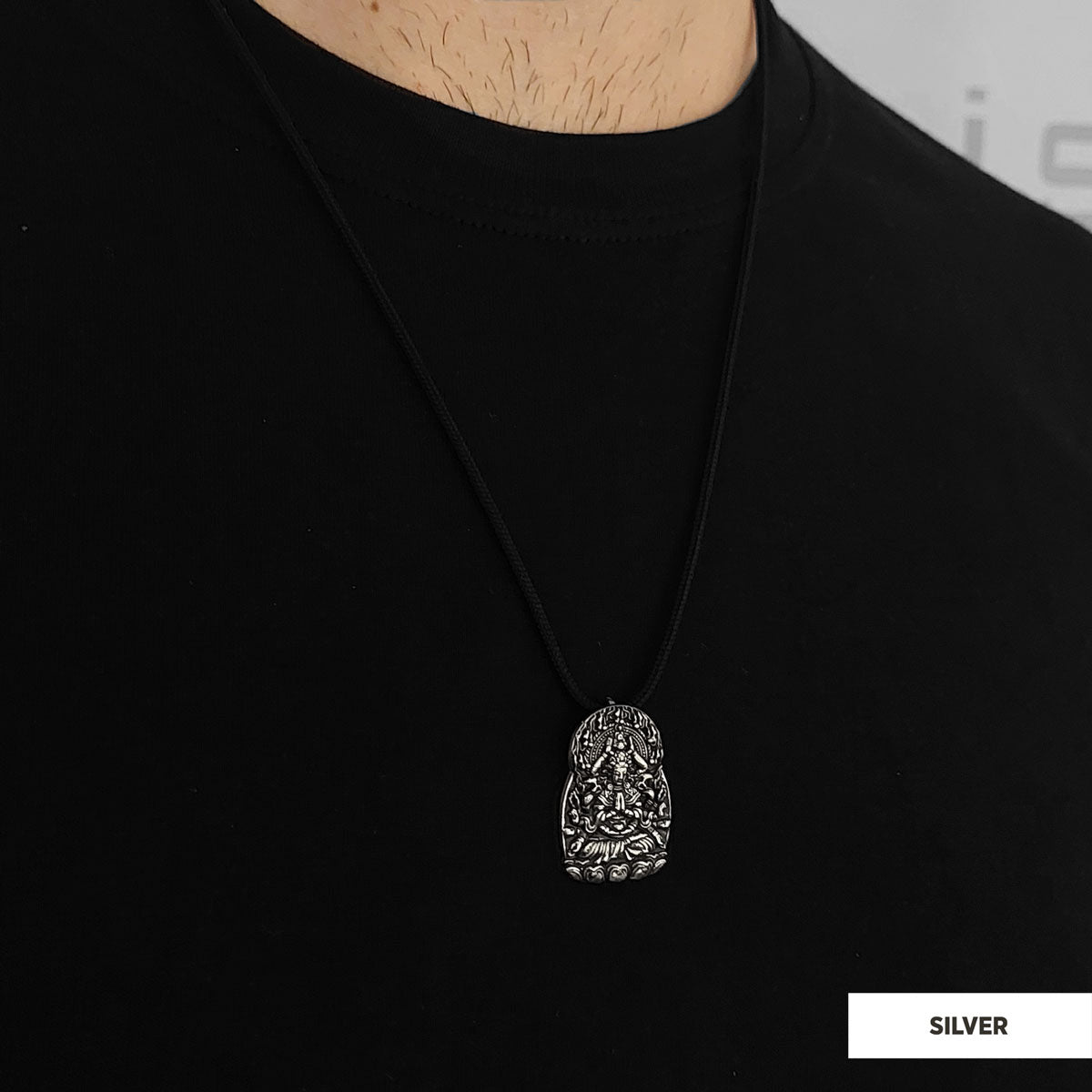 Buddha Lotus Pendant Silver by SWISS PLUS - Buddhist Jewelry Collection - view 2