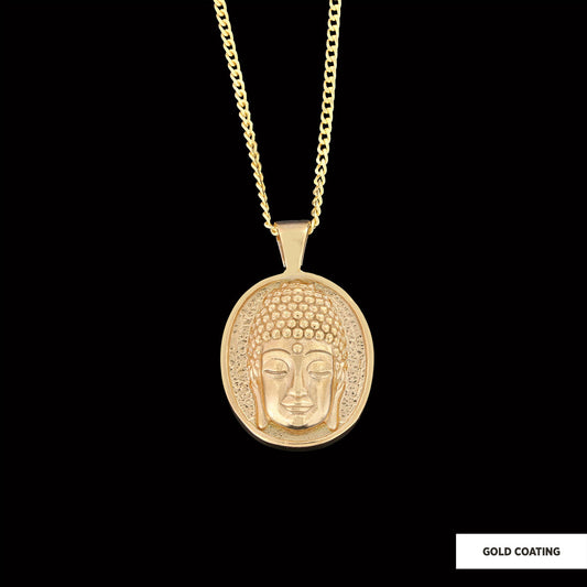 Buddha Necklace, Buddha Handmade Silver Charm Pendant, Meditating Buddha Silver Charms, Buddhism Necklace, Gift Jewelry Gold Coating