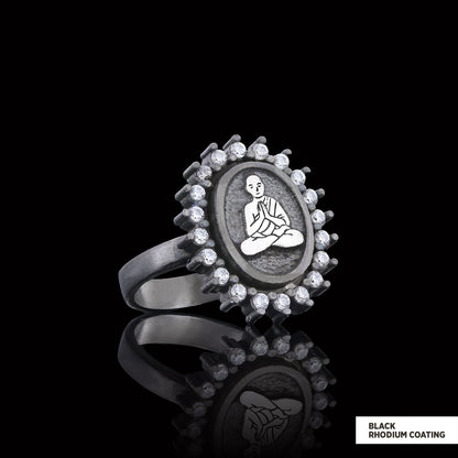 Buddha Ring, Buddha Silver Ring, Religious Ring, Buddhist Gift, Goddess of Mercy Ring by SWISS PLUS - Buddhist Jewelry Collec