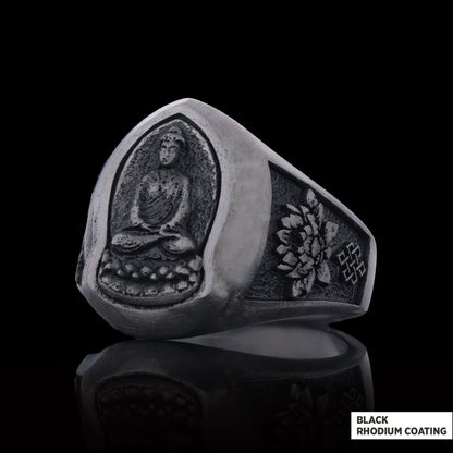 Buddha Ring, Om Buddha Ring, Hindu Ring, Endless Knot Ring, Padma Buddhist Ring, Meditation, Yoga, Buddhist Jewelry by SWISS 