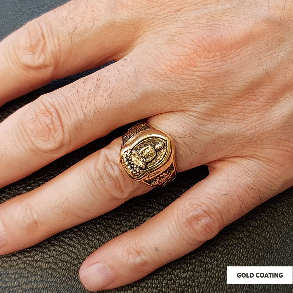 Buddha Ring, Om Buddha Ring, Hindu Ring, Endless Knot Ring, Padma Buddhist Ring, Meditation, Yoga, Buddhist Jewelry - view 5