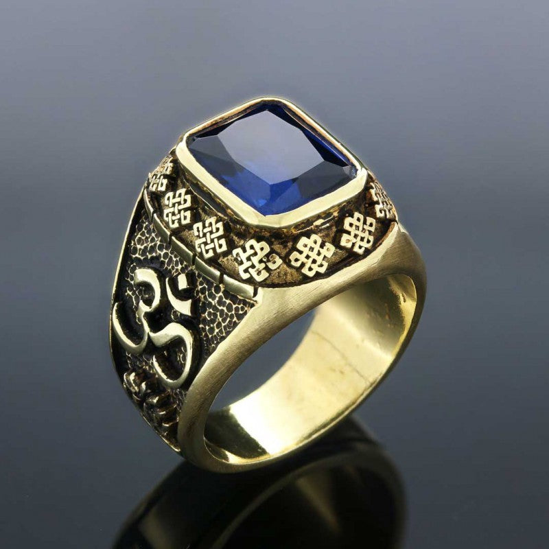 Stone With Silver Buddha Ring - view 4