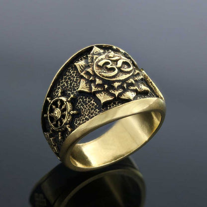 Silver Om Ring by SWISS PLUS - Buddhist Jewelry Collection - view 4