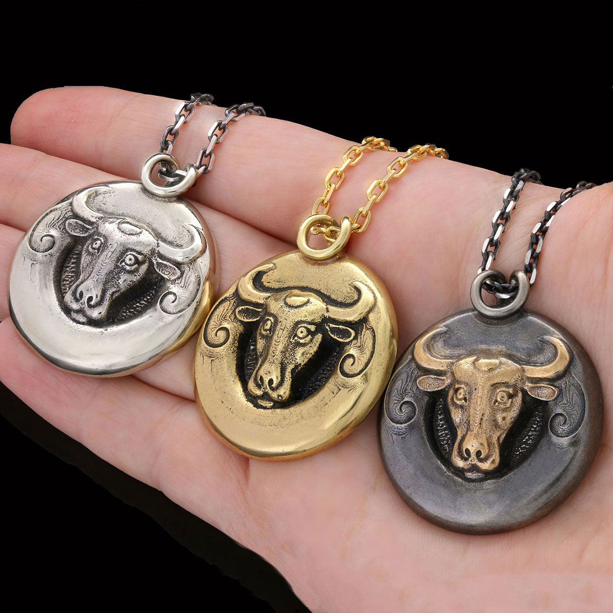 Bull Pendant Gold Coating-Chain