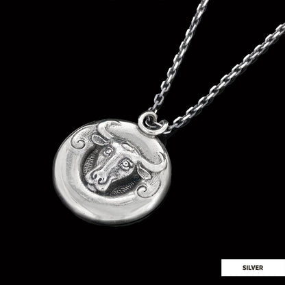 Bull Pendant Silver-Chain by SWISS PLUS - Jewish Collection