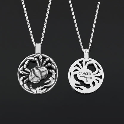 Cancer Pendant, Sterling Silver Cancer Necklace, Handmade Cancer Jewelry, Horoscope Cancer Necklace by SWISS PLUS - Zodiac Co