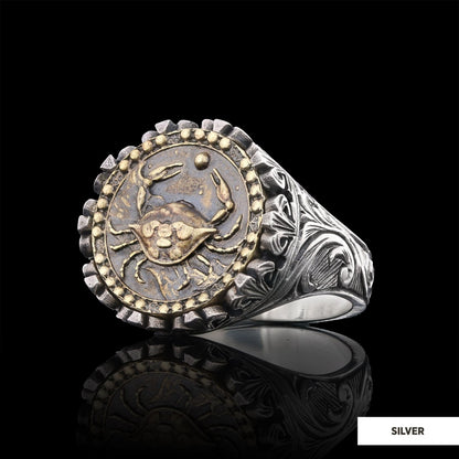 Cancer Sign Ring, 925 Sterling Silver Cancer Sign Ring by SWISS PLUS - Zodiac Collection - view 2