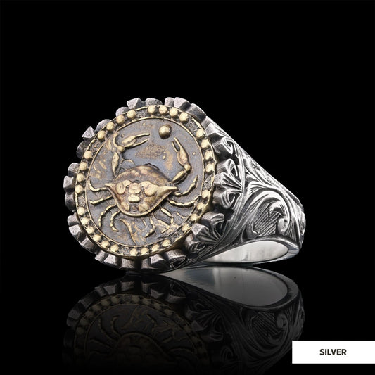 Cancer Sign Ring, 925 Sterling Silver Cancer Sign Ring by SWISS PLUS - Zodiac Collection - view 2