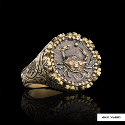 Cancer Sign Ring, 925 Sterling Silver Cancer Sign Ring by SWISS PLUS - Zodiac Collection - view 3