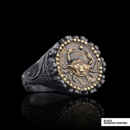 Cancer Sign Ring, 925 Sterling Silver Cancer Sign Ring by SWISS PLUS - Zodiac Collection - view 4