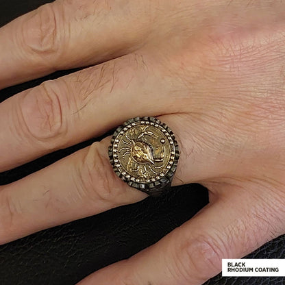 Cancer Sign Ring, 925 Sterling Silver Cancer Sign Ring by SWISS PLUS - Zodiac Collection - view 5